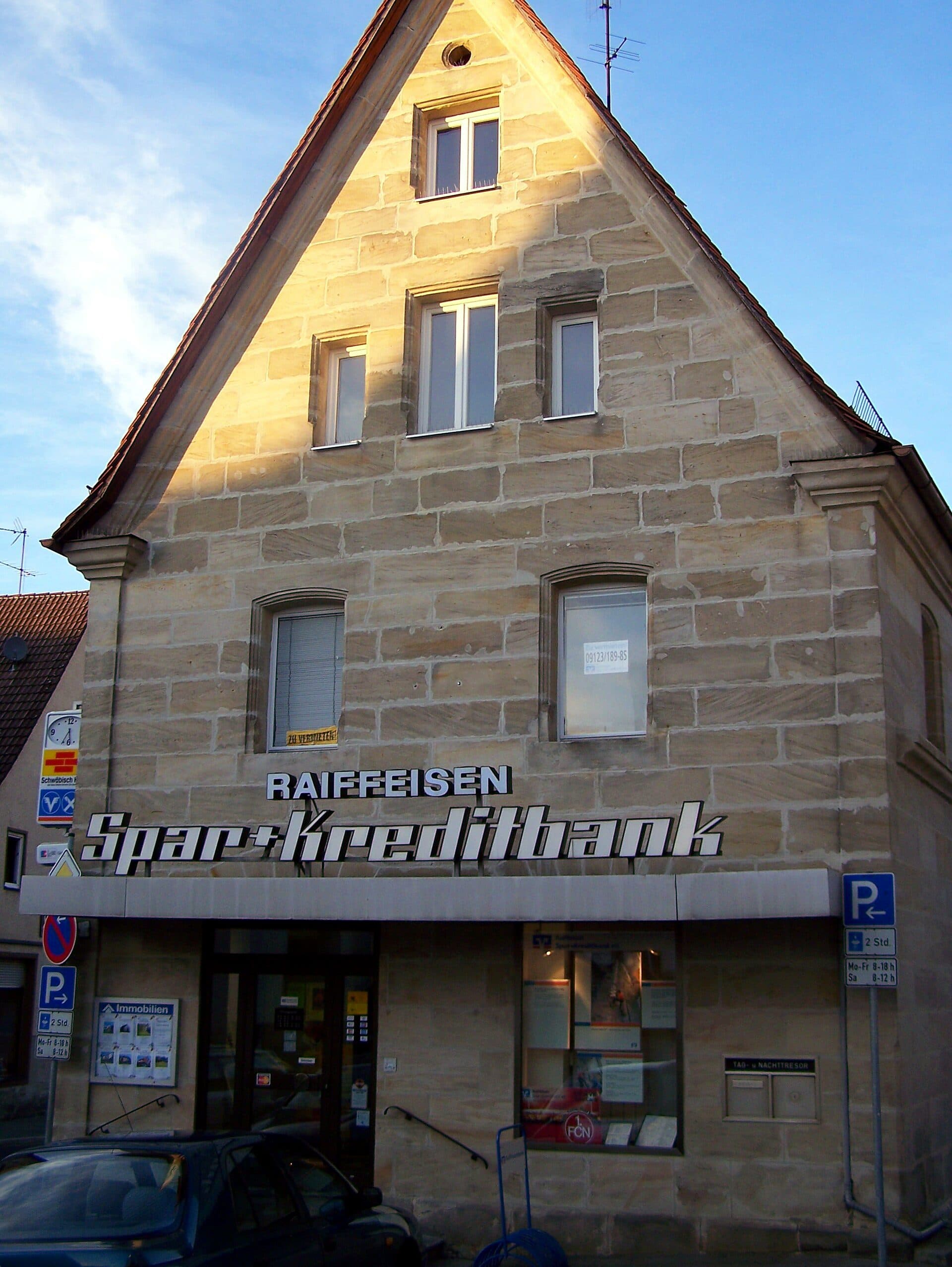 A Raiffeisenbank branch in Schnaittach, Germany, part of the original cooperative banking movement