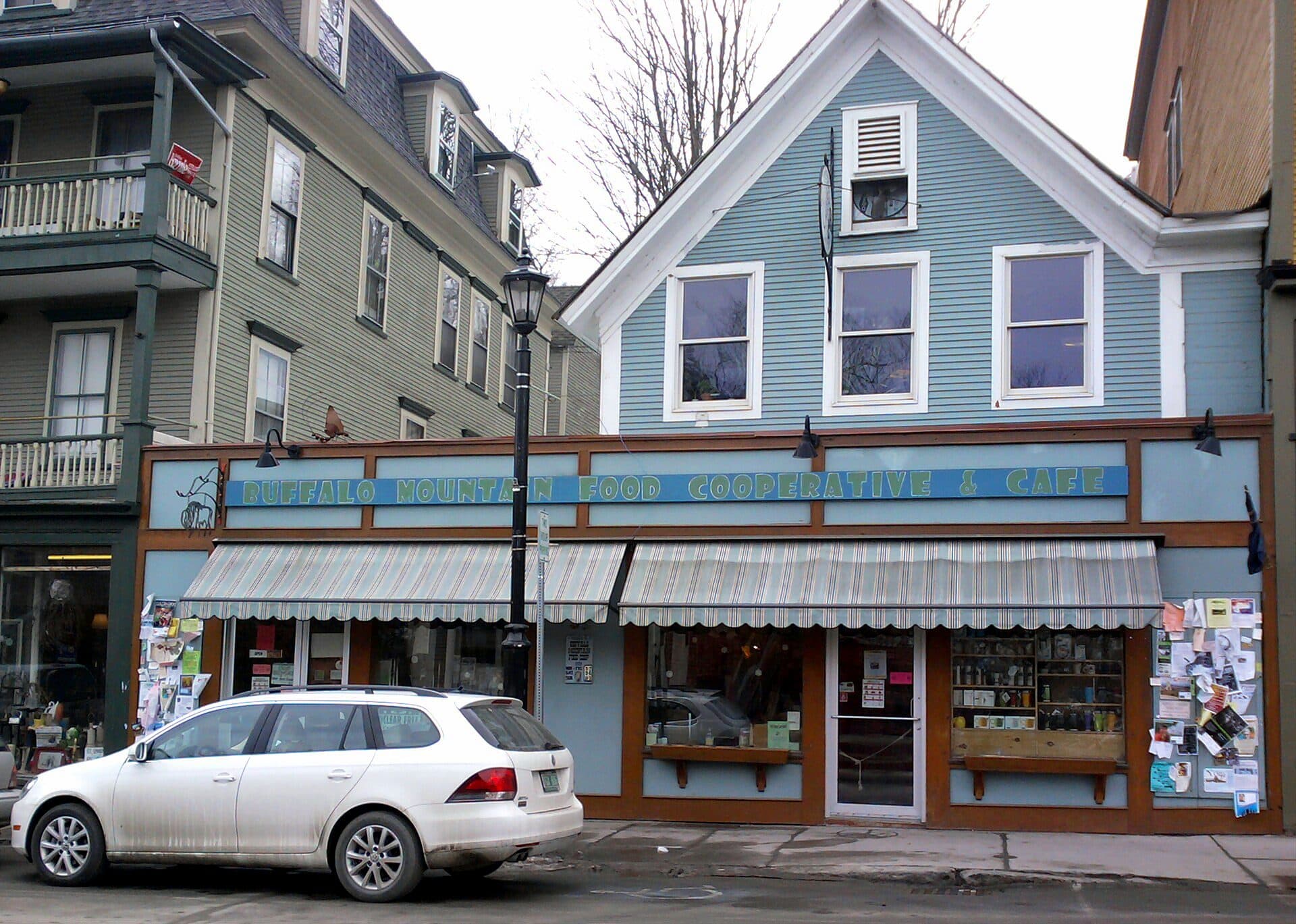 Buffalo Mountain Co-op and Cafe, a food cooperative on Main Street in Hardwick, Vermont